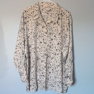 A New Day Cream and Black Speckled Shirt